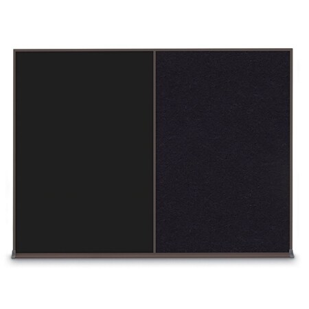 United Visual Products Triple Door Radius Corkboard, 72"X36", G UV8005-GOLD-AMETHY